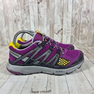 Salomon XR Mission Women Purple Black Yellow Trail Running Shoes 129479 Size 7